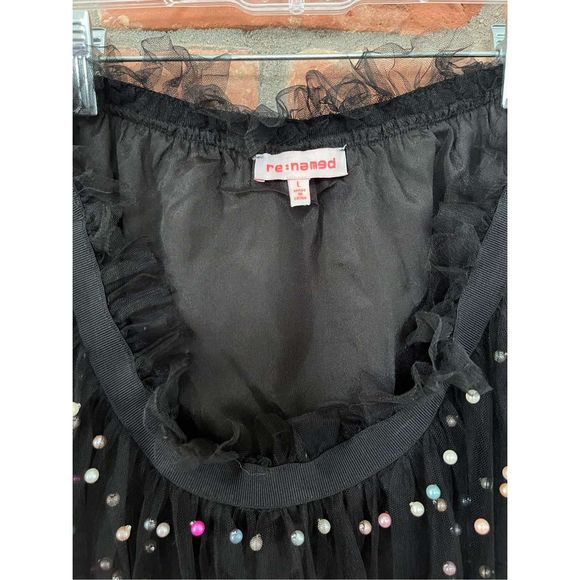 Re:named tulle midi skirt with pearl embellishment overlay - Picture 6 of 8